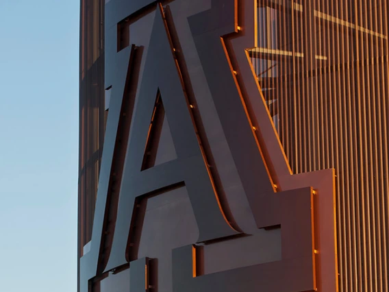university of arizona logo, on building