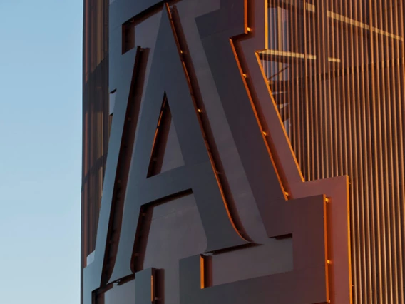 university of arizona logo, on building