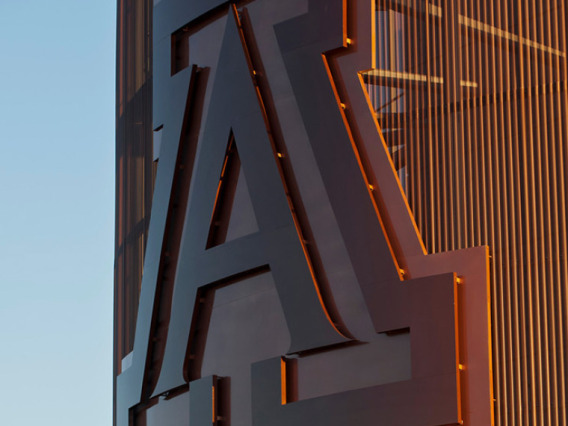 university of arizona logo, on building
