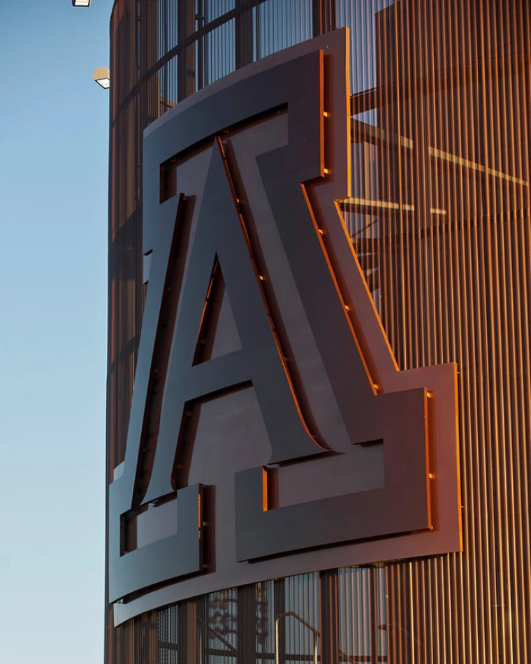 university of arizona logo, on building